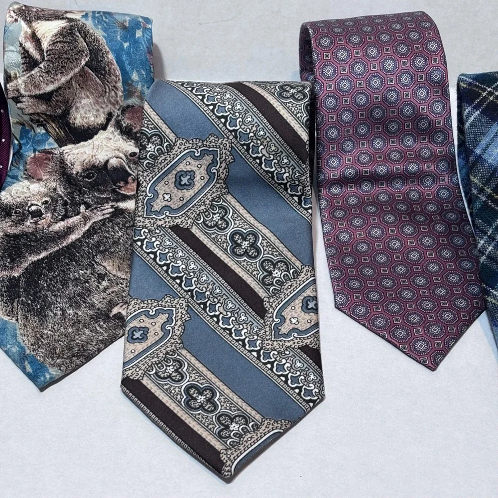Men's Vintage & Modern Necktie Lot of 9 Ties Novelty Prints Designer Brands‎